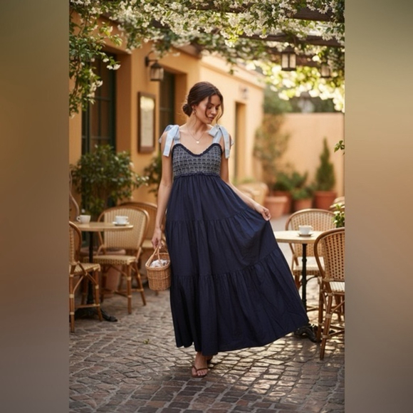 NWOT Bluebell Solid Maxi Dress in Eclipse Size M - Picture 2 of 13